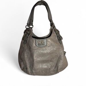 Coach Metallic Gray Shoulder Bag